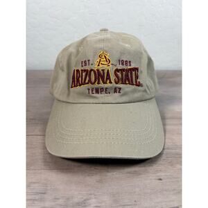 Arizona State University Starters Men's Tan‎ Adjustable Hat Cap- EUC